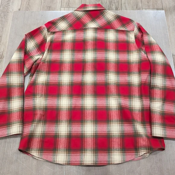 Mens MONCLER Plaid Check LS Button Up Shirt Red/Multi XL justto big do me